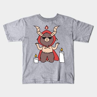 Cute Little Satan Goat With Candles Kids T-Shirt